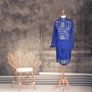 New Choies Blue Lace Dress Medium